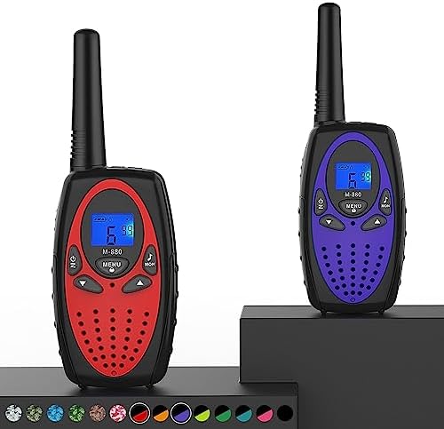 M880 Blue 2-Pack Walkie Talkies with 5-Mile Range & 2662 Channel Options