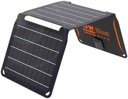 40W Foldable Solar Panel Charger with USB-C & USB-A Outputs - Waterproof for Outdoor Use