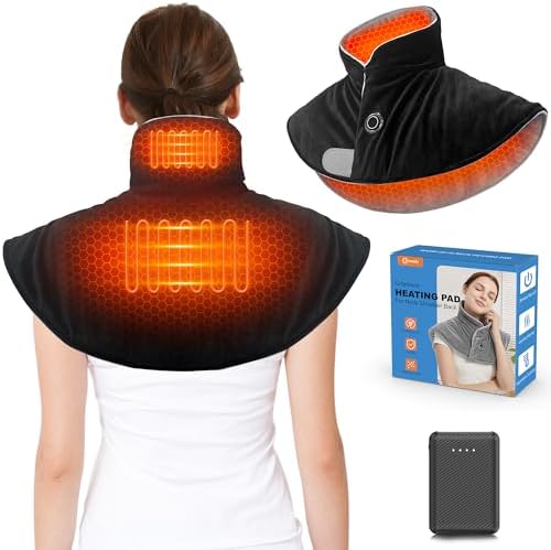 Cordless Neck Heating Pad with Battery & Weighted Design for Pain Relief