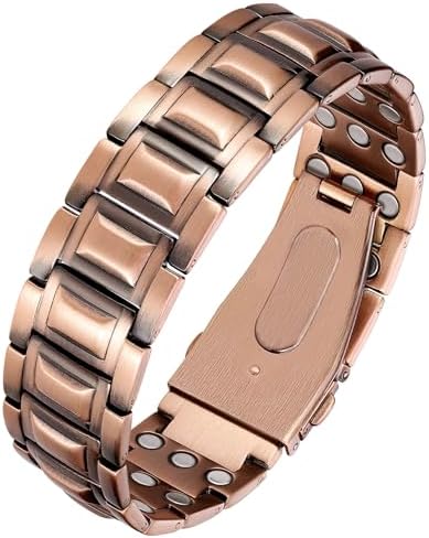 Men's 3X Strength Magnetic Copper Bracelet, 99.99% Pure Copper, Adjustable with Sizing Tool