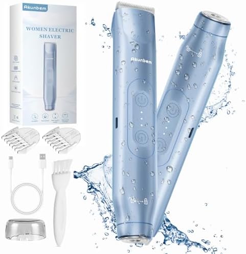 2-in-1 Electric Bikini Trimmer & Facial Hair Remover - IPX7 Waterproof Wet & Dry Use