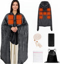 71" Wearable Heated Blanket Shawl with Power Bank, 11 Heating Zones, 3 Heat Levels & Timer