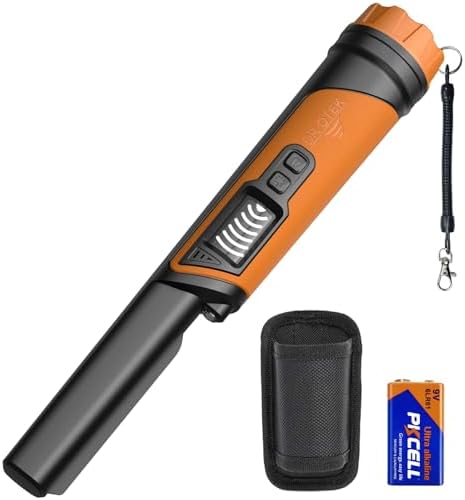 Waterproof Metal Detector Pinpointer with LCD Screen, 360° Detection & LED Light