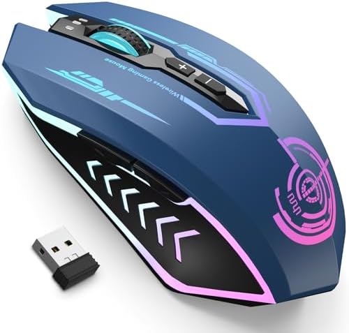 Rechargeable Wireless Gaming Mouse with 12000 DPI, 7 Programmable Buttons & RGB Lighting