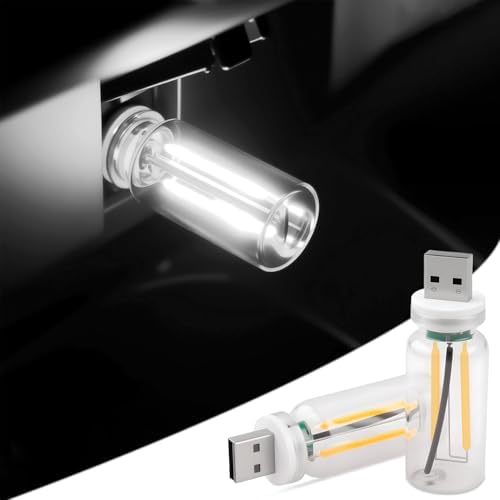 2-Pack Car USB Lights, Touch Dimmable Retro Atmosphere Lamp with Glass Bottle Design