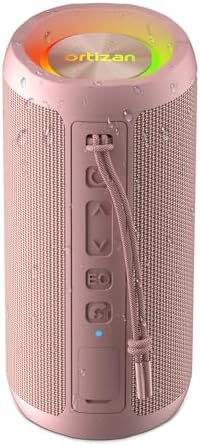 Ortizan蓝牙音箱IPX7防水24W重低音30小时续航360°灯光派对音响蓝色