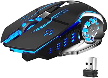 Silent Wireless Gaming Mouse with Rechargeable Battery & Adjustable DPI - Ergonomic Design for PC/Work