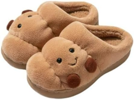 Croissant Fuzzy Slippers Women Open & Closed Back 1.4" Non-Slip Fluffy House Shoes