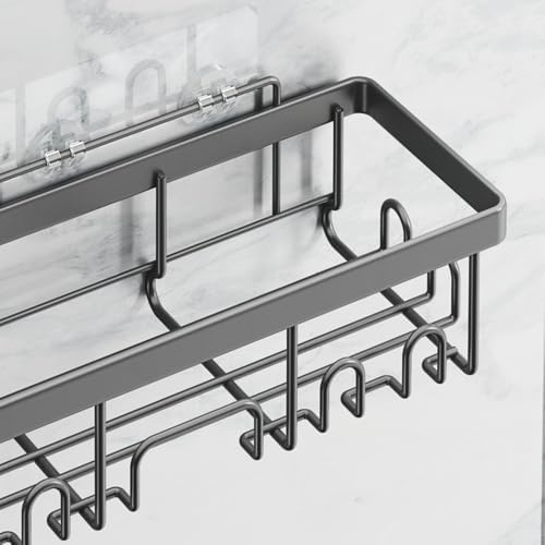 6-Pack Adhesive Shower Caddy Set - Rustproof Stainless Steel Bathroom Organizer & Storage