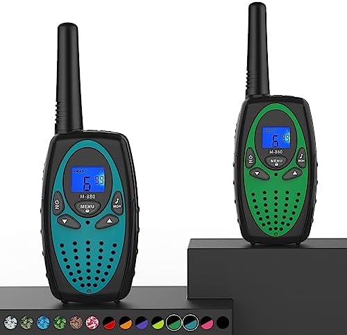 M880 Blue 2-Pack Walkie Talkies with 5-Mile Range & 2662 Channel Options