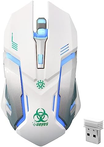Silent Click Wireless Gaming Mouse with 7-Color LED & 30-Day Battery Life