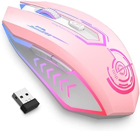 Rechargeable Wireless Gaming Mouse with 12000 DPI, 7 Programmable Buttons & RGB Lighting