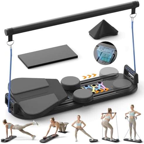 Multifunctional Pilates Board and Foldable Reformer Set for Home Gym, Ab Core Trainer Machine