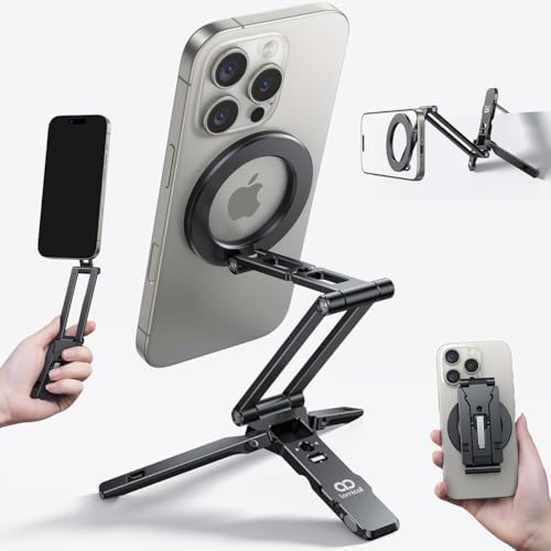 Ultra-Compact Magnetic Phone Tripod Stand with 5-in-1 Design for Flexible Shooting