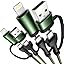 4 in 1 Fast Charging Cable 60W 6FT Apple MFi Certified USB C to Lightning Cable Nylon Braided USB A/C to C/Lightning Multi iPhone Charger Cord for iPhone 17 16 15 14 13 Pro/iPad/Samsung/MacBook