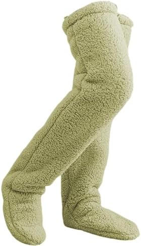 Thigh High Fuzzy Socks - Plush Teddy Bear Non-Slip Warm Sleeping Lounge Winter