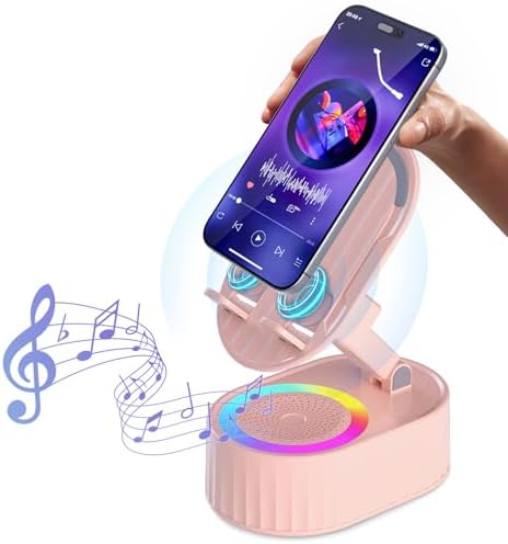 3000mAh Wireless Induction Bluetooth Speaker with Phone Stand, Ambient Light and Emergency Charging