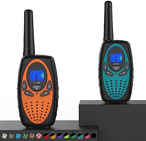 M880 Blue 2-Pack Walkie Talkies with 5-Mile Range & 2662 Channel Options