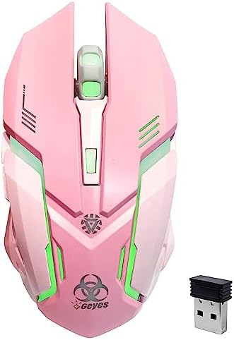 Silent Click Wireless Gaming Mouse with 7-Color LED & 30-Day Battery Life
