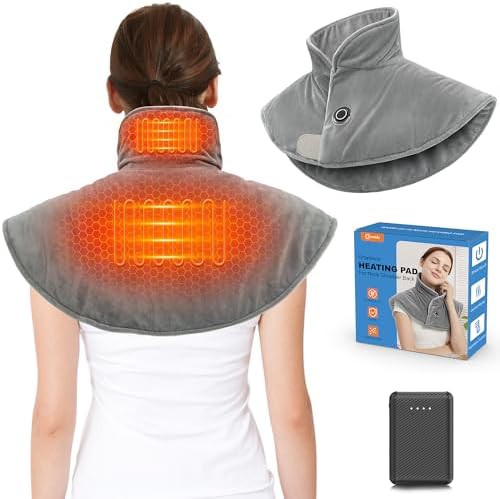 Cordless Neck Heating Pad with Battery & Weighted Design for Pain Relief