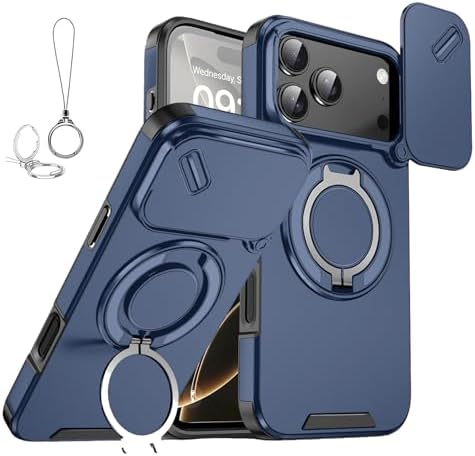 Slide Camera Protection Magnetic Stand Phone Case with Rotatable Kickstand