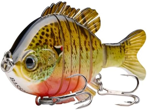 Multi-Jointed Panfish Bluegill Swimbait - 6-Segment Life-Like Bass Fishing Lure