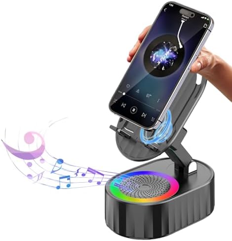 3000mAh Wireless Induction Bluetooth Speaker with Phone Stand, Ambient Light and Emergency Charging