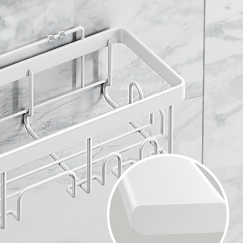 6-Pack Adhesive Shower Caddy Set - Rustproof Stainless Steel Bathroom Organizer & Storage