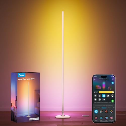 RGBIC Smart Floor Lamp with Music Sync, 1000 Lumen Color Changing Standing Lamp for Living Room