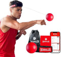 Boxing Reflex Ball with App Counter - Adjustable Home Workout Game for Hand-Eye Coordination