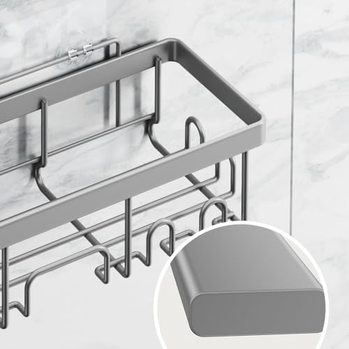 6-Pack Adhesive Shower Caddy Set - Rustproof Stainless Steel Bathroom Organizer & Storage