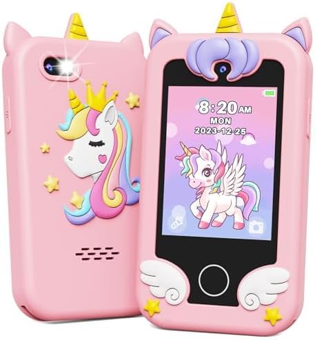 Kids Smart Phone Toy with Touchscreen, Dual Camera & Learning Games for Ages 3-8, Blue