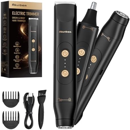 2-in-1 Electric Bikini Trimmer & Facial Hair Remover - IPX7 Waterproof Wet & Dry Use