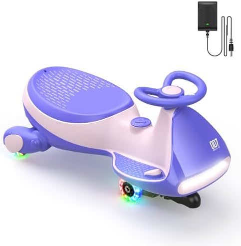 Electric Wiggle Car with Pedal, 2-in-1 Swing Car, 360° Steering, 2 Speeds Max 4 Mph, Bluetooth