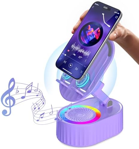 3000mAh Wireless Induction Bluetooth Speaker with Phone Stand, Ambient Light and Emergency Charging