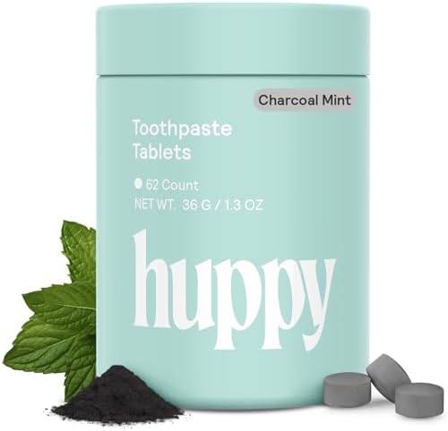 Nano Hydroxyapatite Toothpaste Tablets, Fluoride-Free Whitening & Remineralizing, Charcoal Flavor, 62 Count