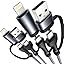 4 in 1 Fast Charging Cable 60W 6FT Apple MFi Certified USB C to Lightning Cable Nylon Braided USB A/C to C/Lightning Multi iPhone Charger Cord for iPhone 17 16 15 14 13 Pro/iPad/Samsung/MacBook