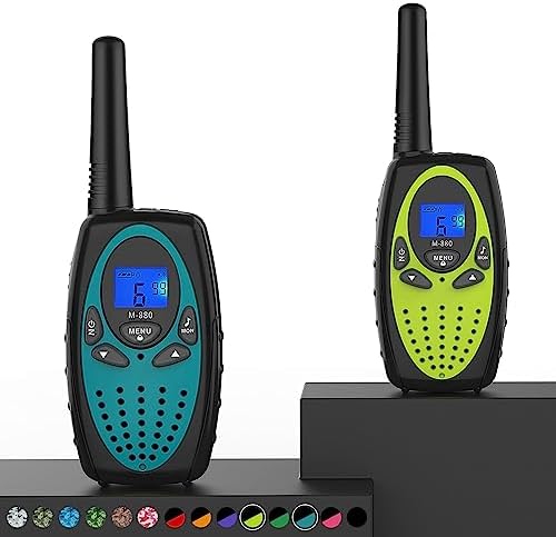 M880 Blue 2-Pack Walkie Talkies with 5-Mile Range & 2662 Channel Options