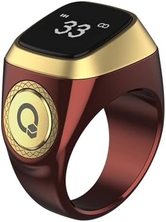 Smart Digital Prayer Ring with Tasbih Counter, Azan Alarm & OLED Display