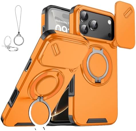 Slide Camera Protection Magnetic Stand Phone Case with Rotatable Kickstand