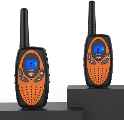 M880 Blue 2-Pack Walkie Talkies with 5-Mile Range & 2662 Channel Options