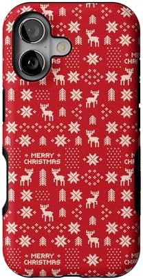 Red Houndstooth iPhone Case | Military-Grade Protection | MagSafe Compatible