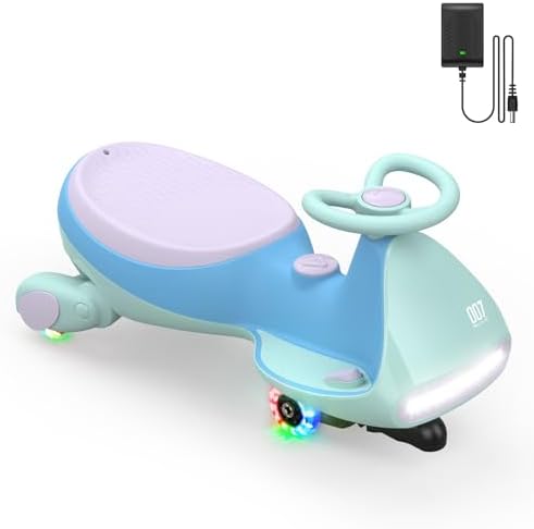 Electric Wiggle Car with Pedal, 2-in-1 Swing Car, 360° Steering, 2 Speeds Max 4 Mph, Bluetooth