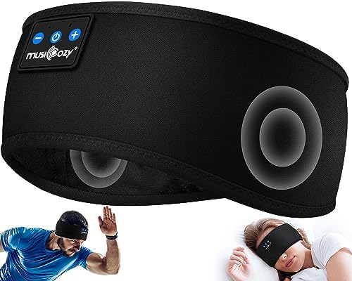 Sleep & Sports Bluetooth Headband with Ultra-Thin Speakers, 14-Hour Playtime, Sweat-Resistant