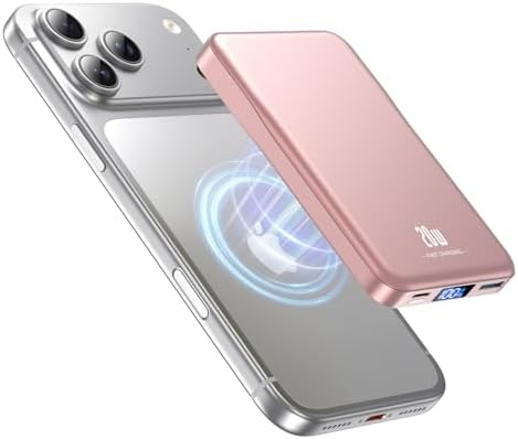 10000mAh Magnetic Power Bank with 20W Fast Charging, Wireless Portable Charger
