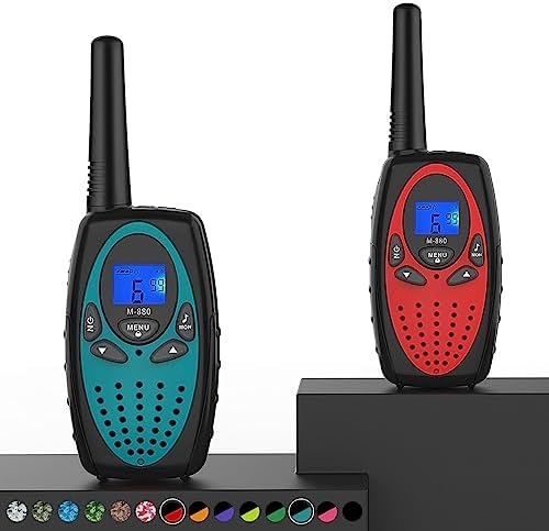 M880 Blue 2-Pack Walkie Talkies with 5-Mile Range & 2662 Channel Options