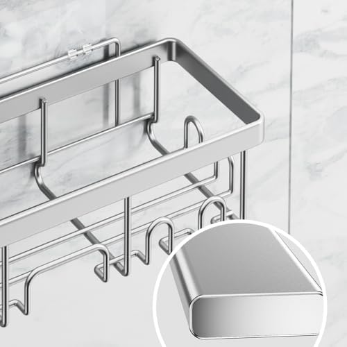 6-Pack Adhesive Shower Caddy Set - Rustproof Stainless Steel Bathroom Organizer & Storage