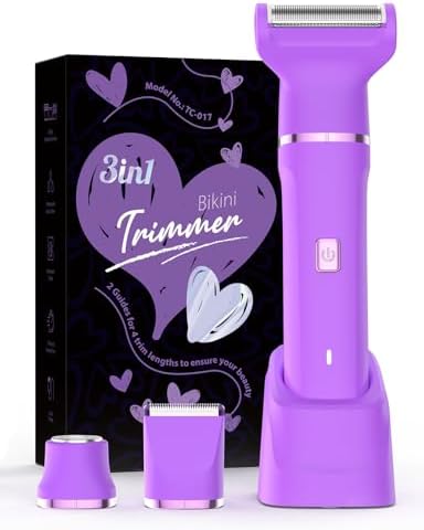 Painless Electric Bikini Trimmer for Women - Waterproof Cordless Shaver with Ceramic Blades & USB Charging