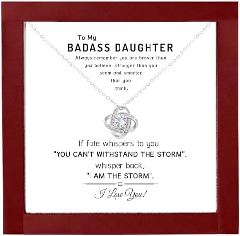 14K Gold Daughter Necklace with Heartfelt Message, Perfect Gift from Parents for Birthday or Graduation