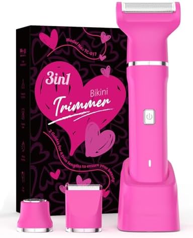 Painless Electric Bikini Trimmer for Women - Waterproof Cordless Shaver with Ceramic Blades & USB Charging